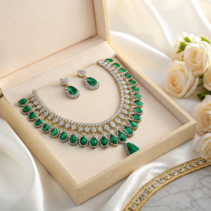 Green Stone Statement Necklace