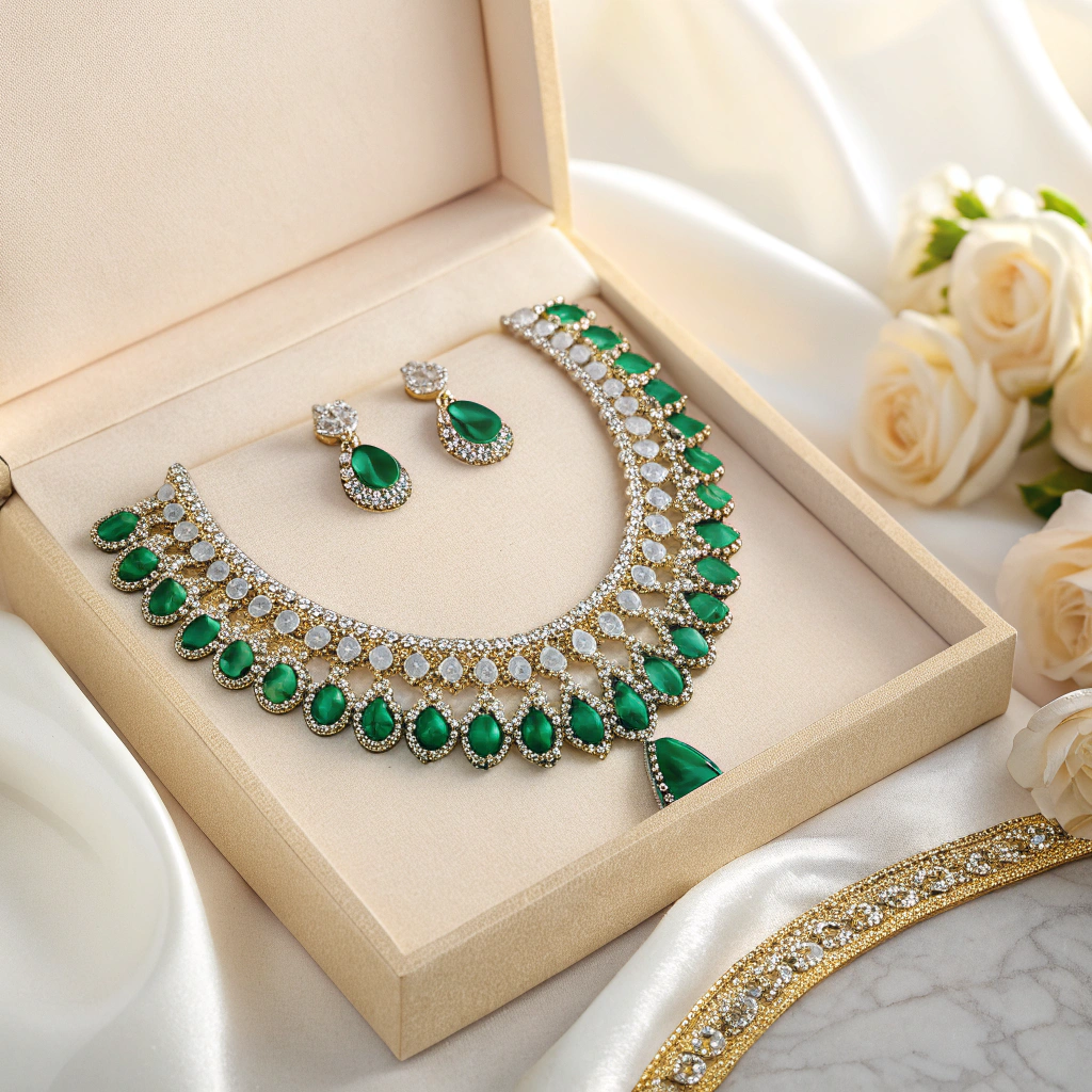 Green Stone Statement Necklace