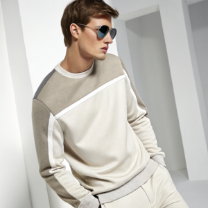 Beige Colorblock Sweatshirt